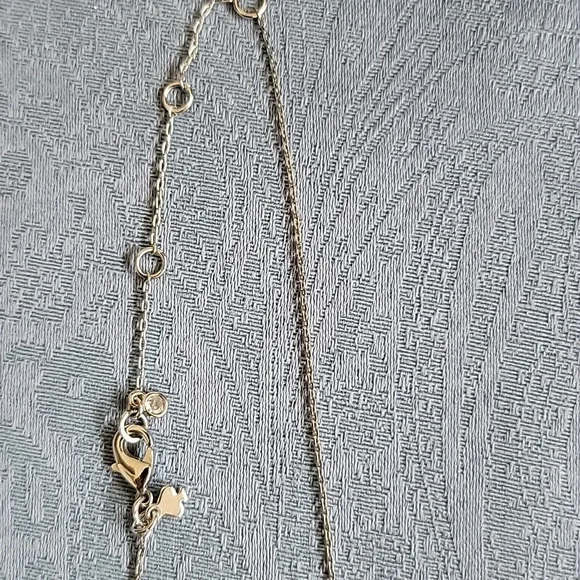 Silver KATE Spade Pendant Necklace With Glitter Center - Picture 3 of 5